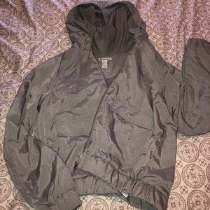 Light grey zip windbreaker